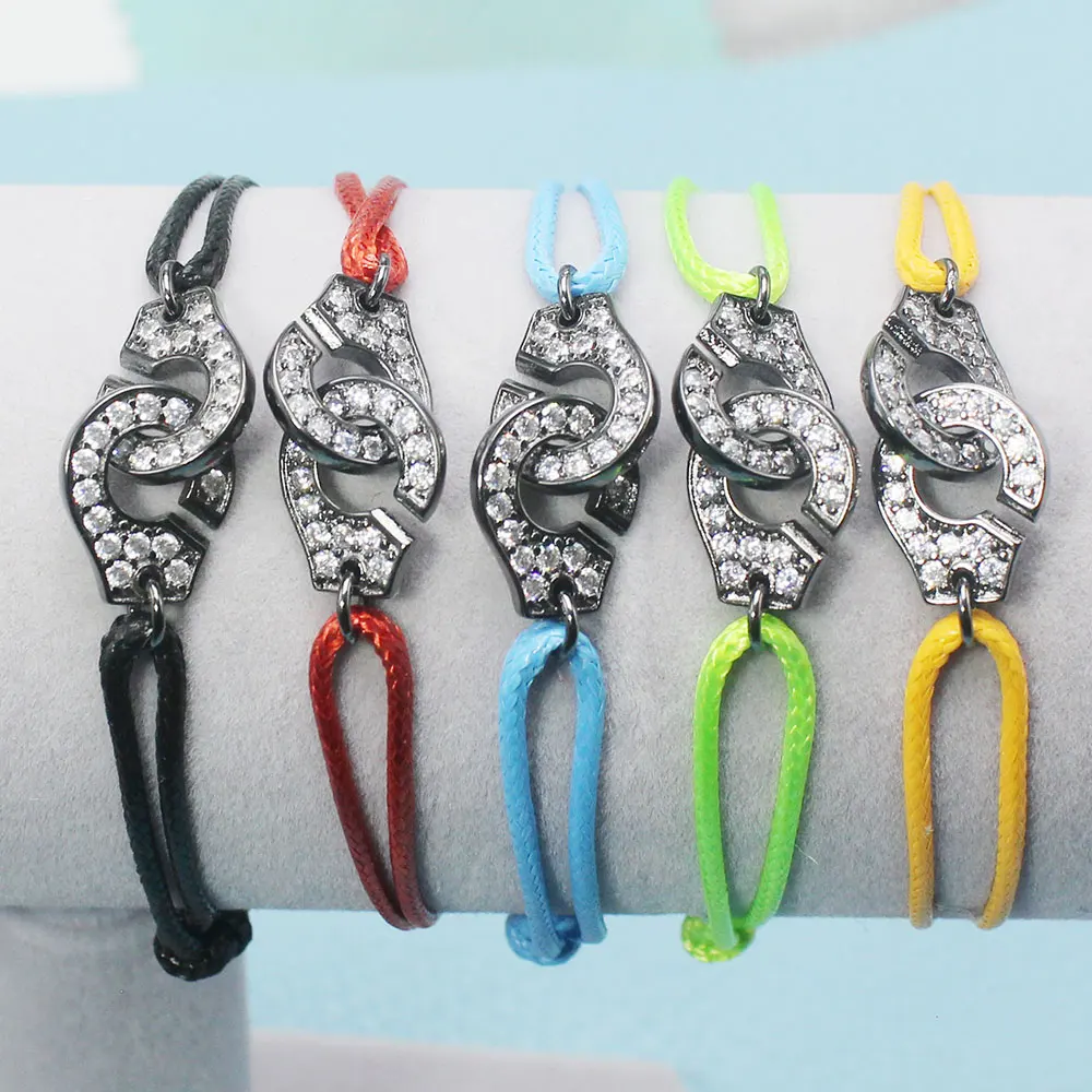 France Popular 925 Sterling Silver Black Handcuff With Zircon Bracelet For Women Rope Silver Bracelet Menottes Only 925 Stamp
France Popular 925 Sterling Silver Black Handcuff With Zircon Bracelet For Women Rope Silver Bracelet Menottes Only 925 Stamp