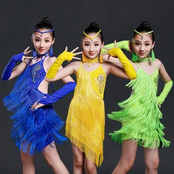 Child Tassels Girls Sexy Green Yellow Sequined dancing dress Kids Samba Competition Ballroom Salsa Latin Fringe Dress
Child Tassels Girls Sexy Green Yellow Sequined dancing dress Kids Samba Competition Ballroom Salsa Latin Fringe Dress