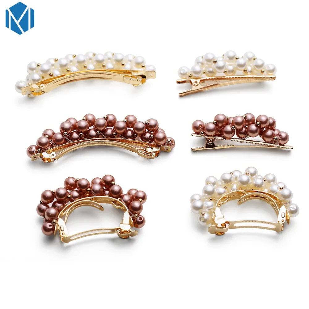 M MISM Fashion Elegant Women Pearls Hair Spring Clips Bridal Metal Pearls Hair Accessories For Girls Women Bridesmaid Hairgrips
M MISM Fashion Elegant Women Pearls Hair Spring Clips Bridal Metal Pearls Hair Accessories For Girls Women Bridesmaid Hairgrips