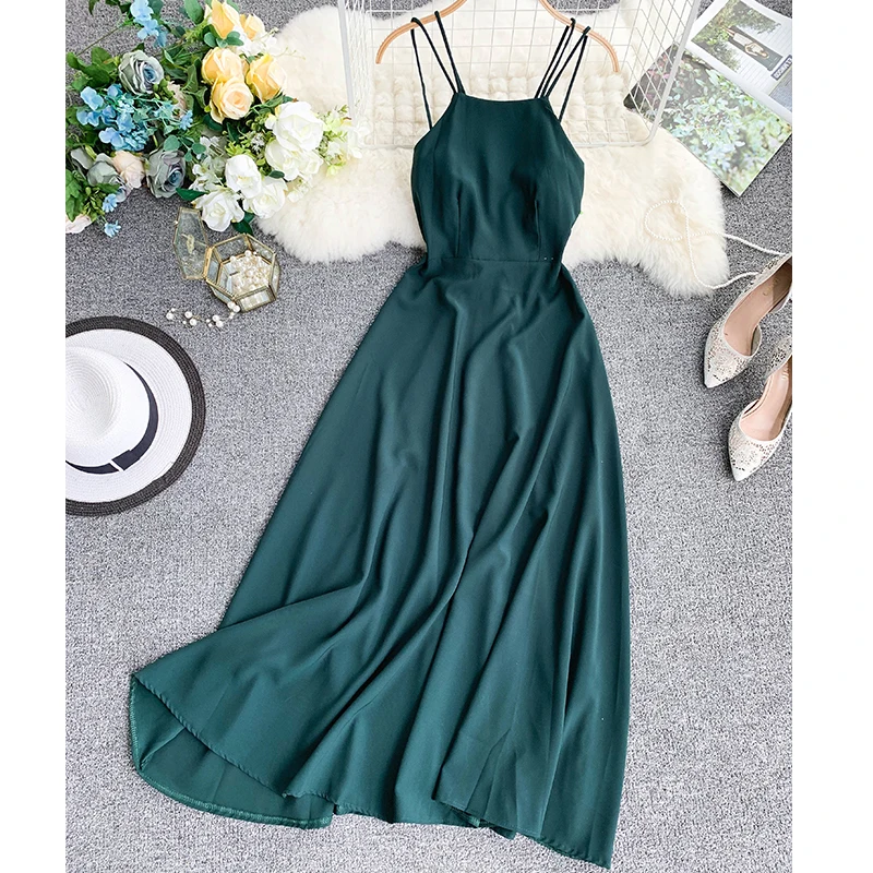 2019 new fashion women's summer dresses Retro Solid Color Sexy Bandeau Cross Tie Backless Dress
2019 new fashion women's summer dresses Retro Solid Color Sexy Bandeau Cross Tie Backless Dress