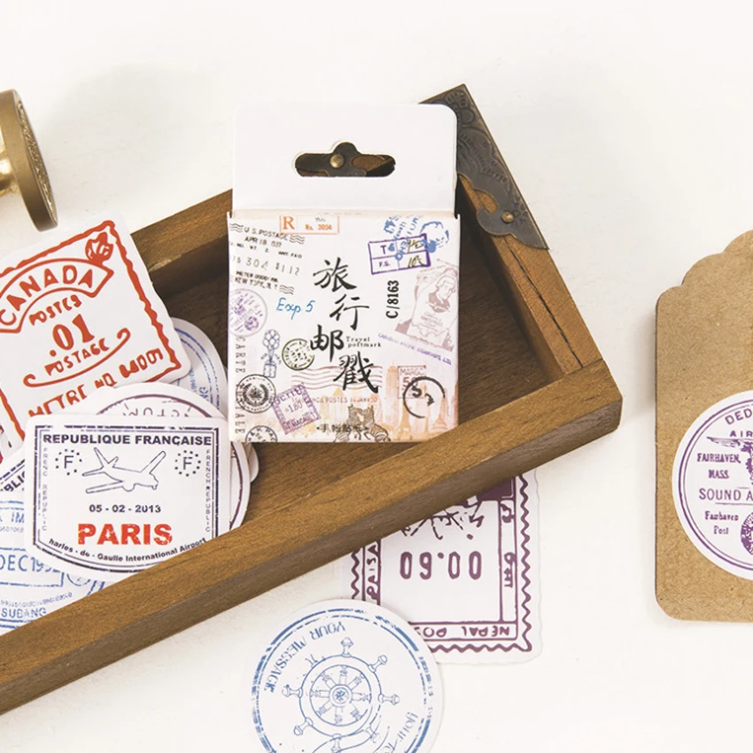 45pcs/box New Travel Postmark Diary Mini Paper Label Stickers Scrapbooking Decorative Sticker DIY Stationery
45pcs/box New Travel Postmark Diary Mini Paper Label Stickers Scrapbooking Decorative Sticker DIY Stationery