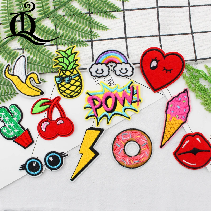 Mix 12/lots fruit heart cartoon DIY fashion fine embroidery cloth patches patches clothing jeans trumpet children's stickers C2
Mix 12/lots fruit heart cartoon DIY fashion fine embroidery cloth patches patches clothing jeans trumpet children's stickers C2