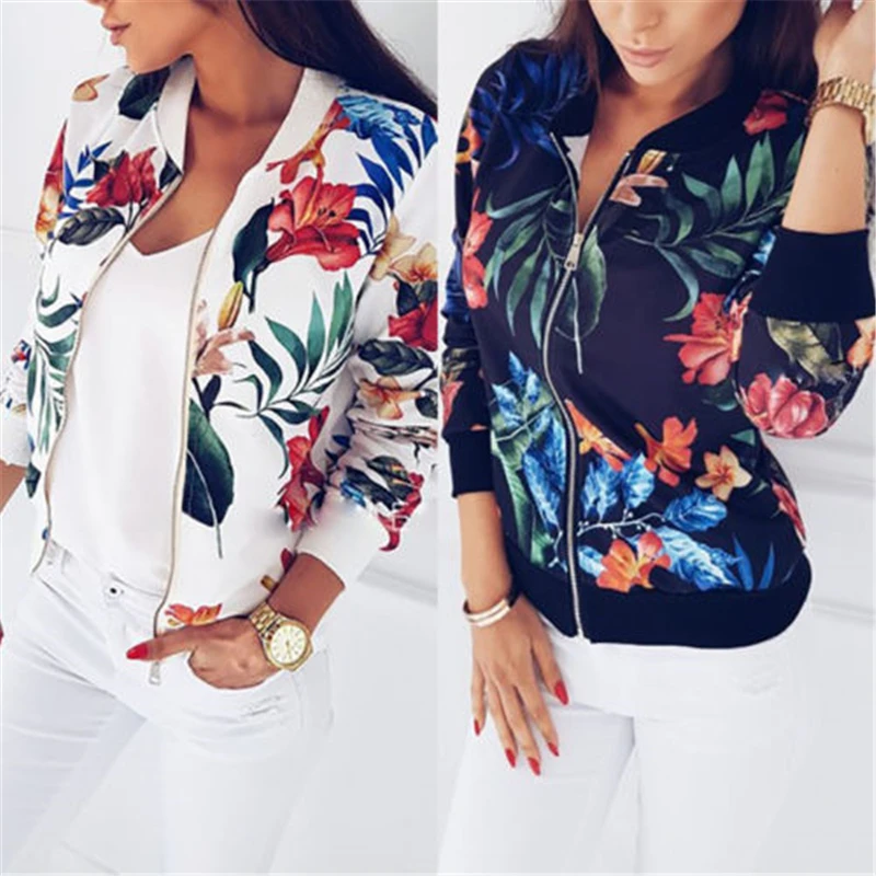 Fashion Women Coat Fashion Ladies Retro Floral Zipper Up Jacket Casual Coat Autumn Outwear Women Clothes Two Color Four Size
Fashion Women Coat Fashion Ladies Retro Floral Zipper Up Jacket Casual Coat Autumn Outwear Women Clothes Two Color Four Size