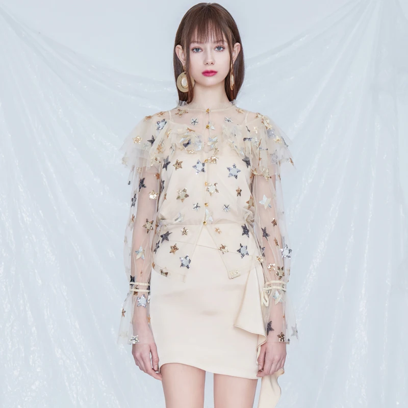 Runway Dress 2019 New Arrival Women Spring Summer Luxury Designer Elegant Stars Mesh Pencil Mini Dress Office Lady Party Wear
Runway Dress 2019 New Arrival Women Spring Summer Luxury Designer Elegant Stars Mesh Pencil Mini Dress Office Lady Party Wear