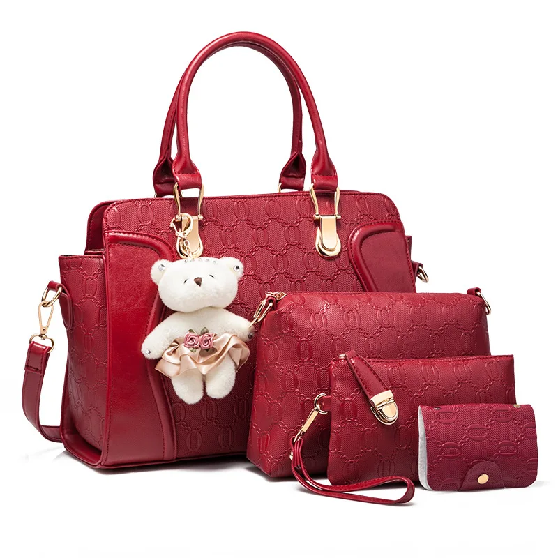 New Large Capacity Women's Crossbody Bags Women's Handbags 4 Pcs/set Composite Bags Handbag Women Shoulder Bags with bear decor
New Large Capacity Women's Crossbody Bags Women's Handbags 4 Pcs/set Composite Bags Handbag Women Shoulder Bags with bear decor