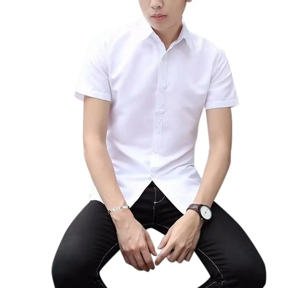 Men's Professional shirts Summer Short Sleeve Free ironing Shirts Solid White Pink Black Plus SIze Men Tops san0
Men's Professional shirts Summer Short Sleeve Free ironing Shirts Solid White Pink Black Plus SIze Men Tops san0