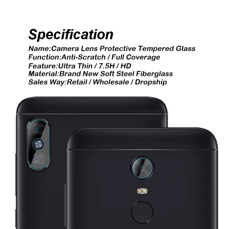 BBSW 1Pc2Pcs Rear Camera Lens Clear Tempered Glass For Xiaomi Redmi Note 5 Pro 5 Plus Note 4X Dedicated Back Lens Protector (3)