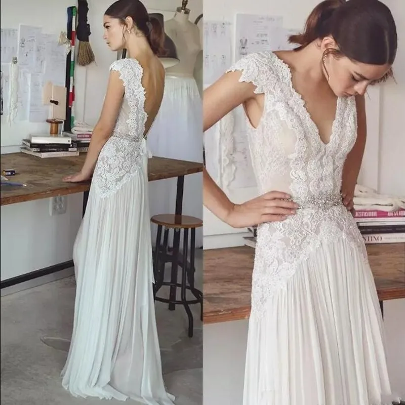2019 Backless Wedding Gown Lace Chiffon Bridal Dress Cheap robe de mariee Boho Ivory Bridal Dresses vestido de noiva
2019 Backless Wedding Gown Lace Chiffon Bridal Dress Cheap robe de mariee Boho Ivory Bridal Dresses vestido de noiva