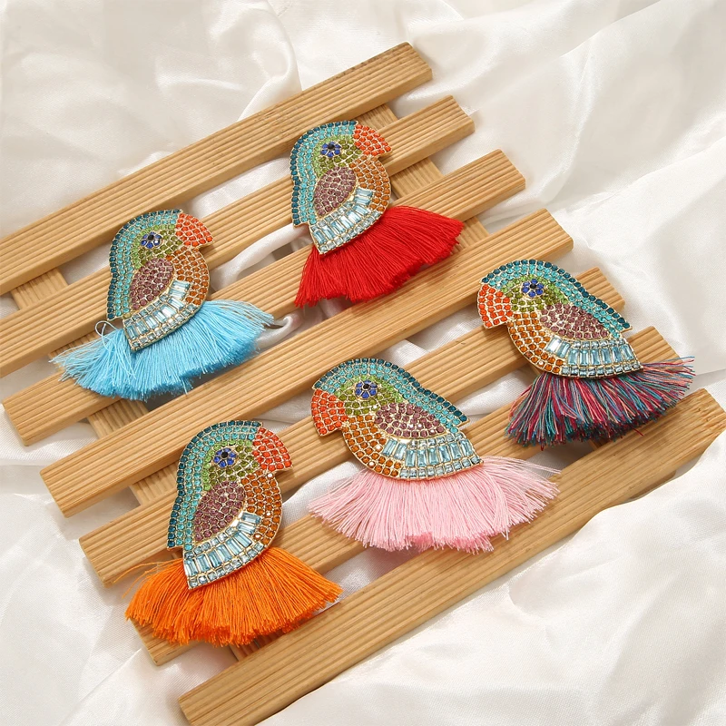 Big Birds earrings for women Bohemian colored rhinestones Statement Earring 2019 string tassels summer sparkly party jewelry
Big Birds earrings for women Bohemian colored rhinestones Statement Earring 2019 string tassels summer sparkly party jewelry
