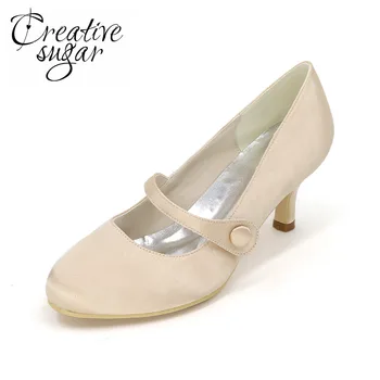 Creativesugar rounded toe med heel satin evening dress shoes with strap bridal wedding prom cocktail pumps purple silver grey
Creativesugar rounded toe med heel satin evening dress shoes with strap bridal wedding prom cocktail pumps purple silver grey