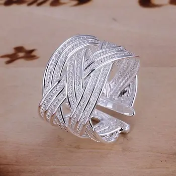 Wholesale 925 jewelry silver plated ring engagement wedding Bridal fashion jewelry ring Big Web Ring-Opened JZ-R024