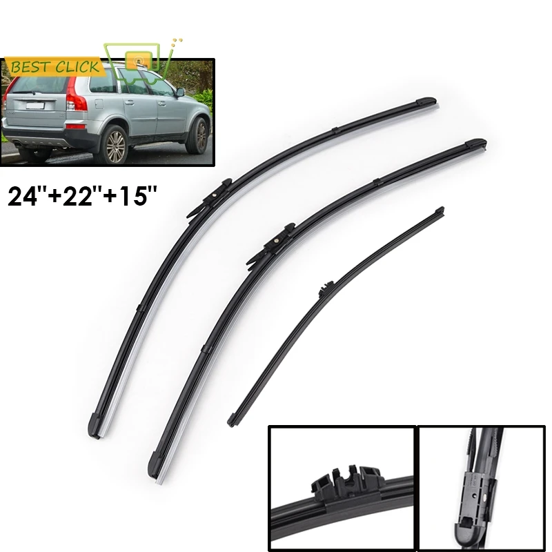 Misima 24 "22" 15 "Лобовое стекло стеклоочистителей для Volvo XC90 R Design 2007 2008 2009 2010 2011