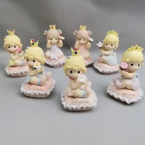 月ベビー王女人形ケーキトッパー置物女子誕生日ケーキの装飾デザートテーブル装飾 Gooum