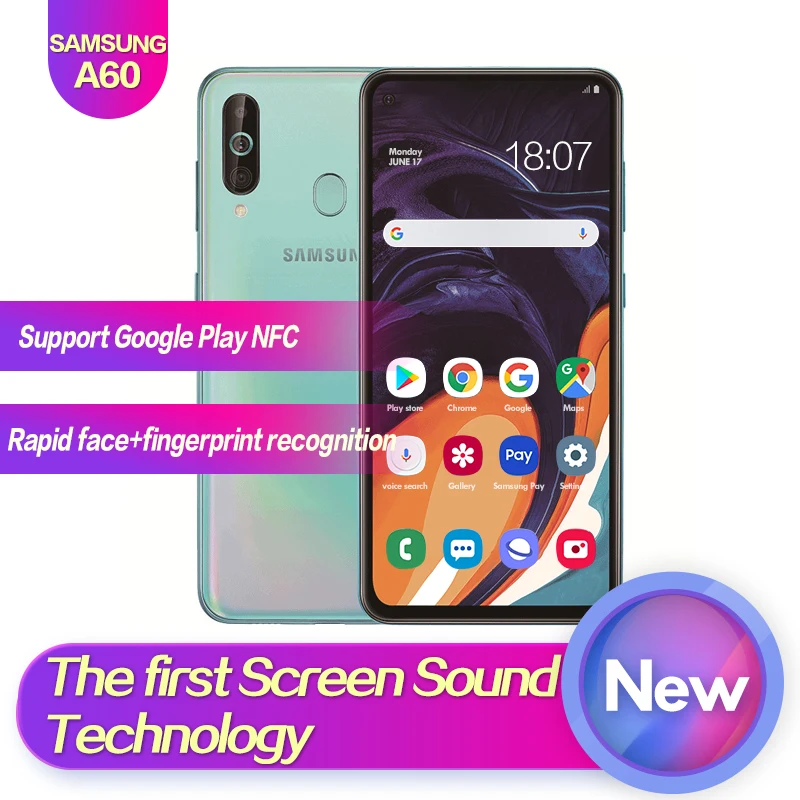 Samsung Galaxy A60 SM-A6060 6.3"Full Screen 2340*1080 Android 9.0 Octa Core Support NFC 32MP+8MP+5MP 3500mAh Face+Fingerprint ID
Samsung Galaxy A60 SM-A6060 6.3"Full Screen 2340*1080 Android 9.0 Octa Core Support NFC 32MP+8MP+5MP 3500mAh Face+Fingerprint ID