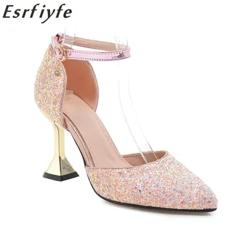 ESRFIYFE 2019 New Sequined Cloth Summer Women Sandals High Heels Pointed Toe Shoes Woman Fashion Thin Heel Party Wedding Shoes
ESRFIYFE 2019 New Sequined Cloth Summer Women Sandals High Heels Pointed Toe Shoes Woman Fashion Thin Heel Party Wedding Shoes