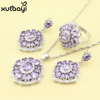 XUTAAYI Silver Women's Fashion Jewelry Set ,Prominent Created Purple Cubic Zirconia Distinctive Ring Earrings Necklace
XUTAAYI Silver Women's Fashion Jewelry Set ,Prominent Created Purple Cubic Zirconia Distinctive Ring Earrings Necklace