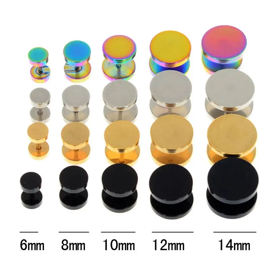 1PC Stainless Steel Fake Ear Plugs Flesh Tunnels Cheater Faux gauge Earrings Body Piercing Jewelry 6mm-14mm Gold Black Silver
1PC Stainless Steel Fake Ear Plugs Flesh Tunnels Cheater Faux gauge Earrings Body Piercing Jewelry 6mm-14mm Gold Black Silver