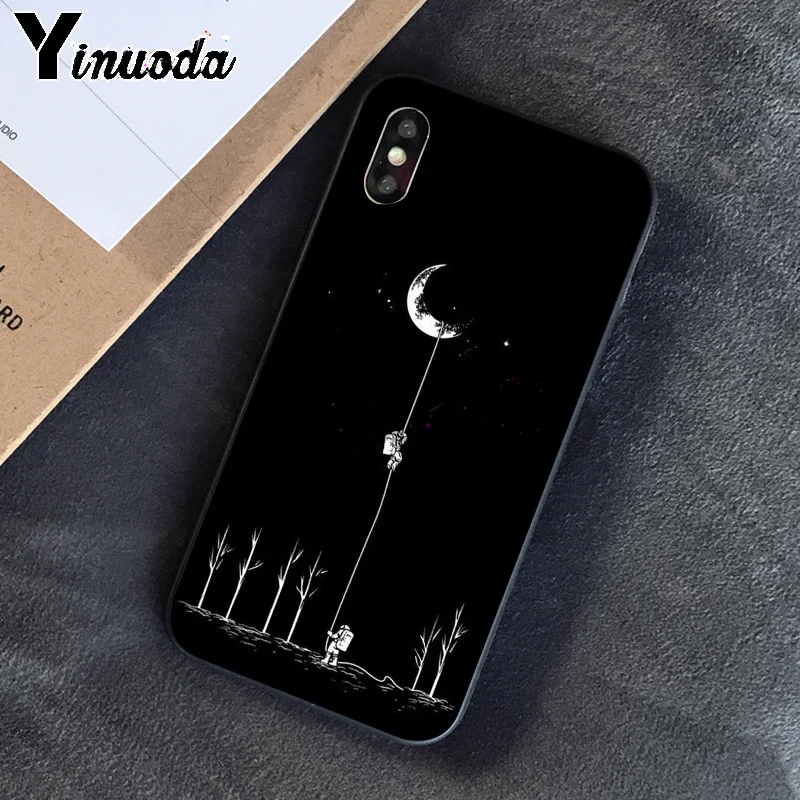 black with white moon stars space astronaut