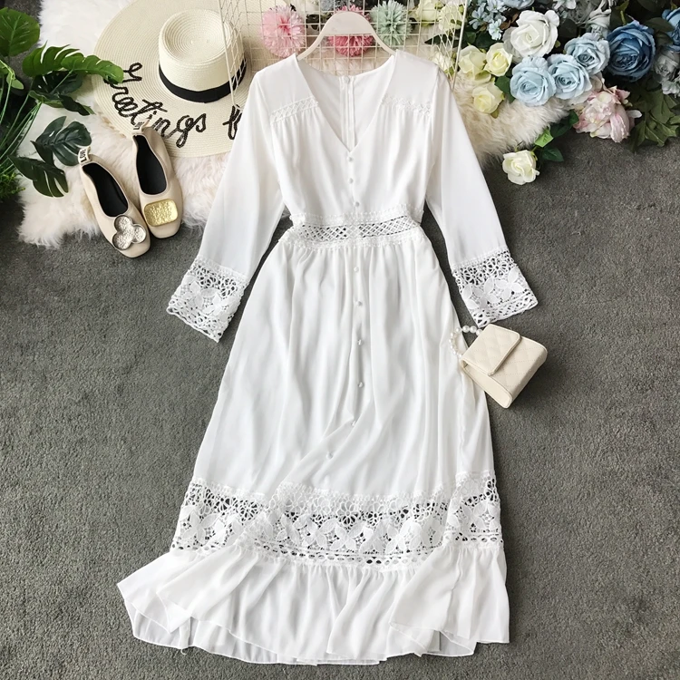 Boho Dress Woman 2019 New Fashion Female Seaside Vacation White Beach Long Sleeves V Neck Dress Dresses Girls Students Nancylim
Boho Dress Woman 2019 New Fashion Female Seaside Vacation White Beach Long Sleeves V Neck Dress Dresses Girls Students Nancylim