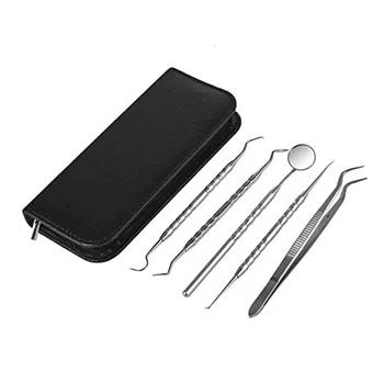 5 pcs Dental Hygiene Kit Instruments Steel Teeth Cleaning Angled Anti Fog Dental Mirror Tarter Scraper Dental Pick Dental Scaler
5 pcs Dental Hygiene Kit Instruments Steel Teeth Cleaning Angled Anti Fog Dental Mirror Tarter Scraper Dental Pick Dental Scaler