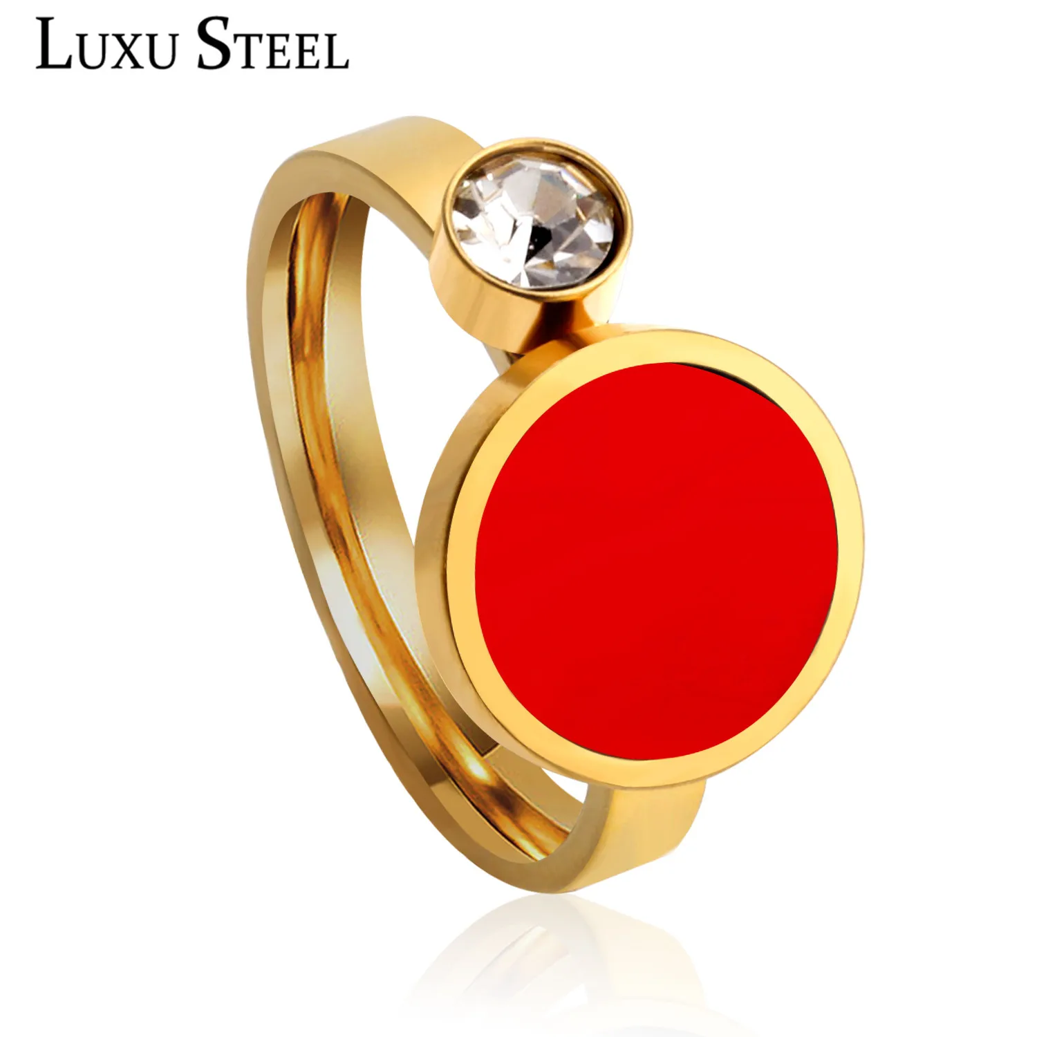 LUXUSTEEL Dripping oil Fashion Rings Stainless Steel Party Charm Crystal Wedding Ring Dropshipping Christnas
LUXUSTEEL Dripping oil Fashion Rings Stainless Steel Party Charm Crystal Wedding Ring Dropshipping Christnas