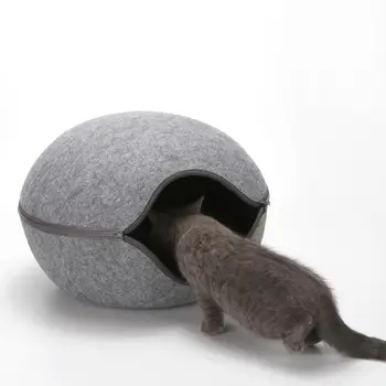Cat Bed Pet House Detachable Warm Egg Shape Sleeping Felt Cloth All Around Cat Nest Winter Warm Puppy Kennel Nest Pet Products
Cat Bed Pet House Detachable Warm Egg Shape Sleeping Felt Cloth All Around Cat Nest Winter Warm Puppy Kennel Nest Pet Products