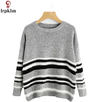 Women Sweater Long Sleeve O-Collar Stripe Knitted Pullover Clothing Women Winter Autumn Thick Sweater One Size Loose Sweater
Women Sweater Long Sleeve O-Collar Stripe Knitted Pullover Clothing Women Winter Autumn Thick Sweater One Size Loose Sweater