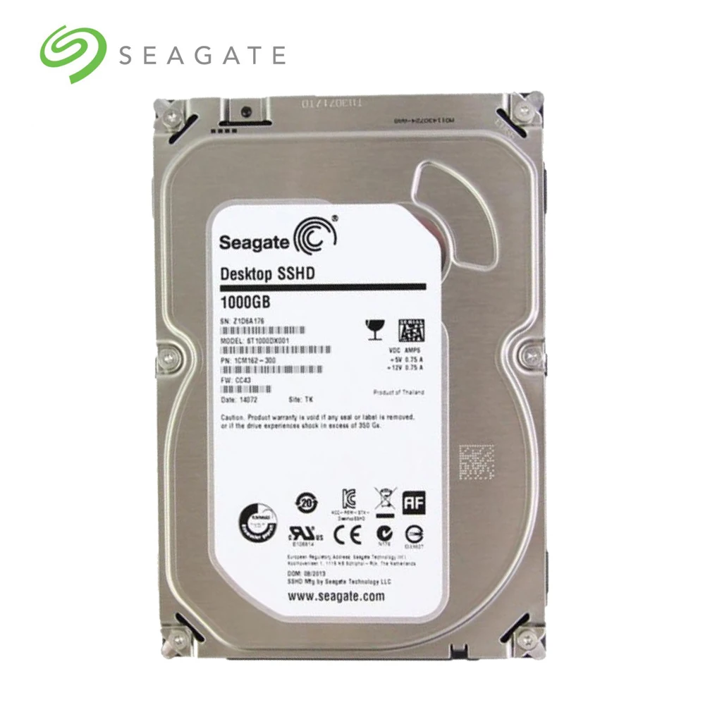 Seagate 1TB Desktop SSHD(Solid State Hybrid Drive) SATA 6Gb/s 64MB Cache 3.5-Inch Internal Bare Drive (ST1000DX001)
Seagate 1TB Desktop SSHD(Solid State Hybrid Drive) SATA 6Gb/s 64MB Cache 3.5-Inch Internal Bare Drive (ST1000DX001)
