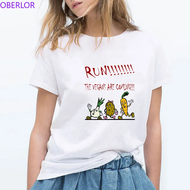 RUN THE VEGANS ARE COMING Vegetables Print T Shirts Women Short Sleeve Plus Size Tops Causal Funny Cotton Vegan Shirts Tops
RUN THE VEGANS ARE COMING Vegetables Print T Shirts Women Short Sleeve Plus Size Tops Causal Funny Cotton Vegan Shirts Tops