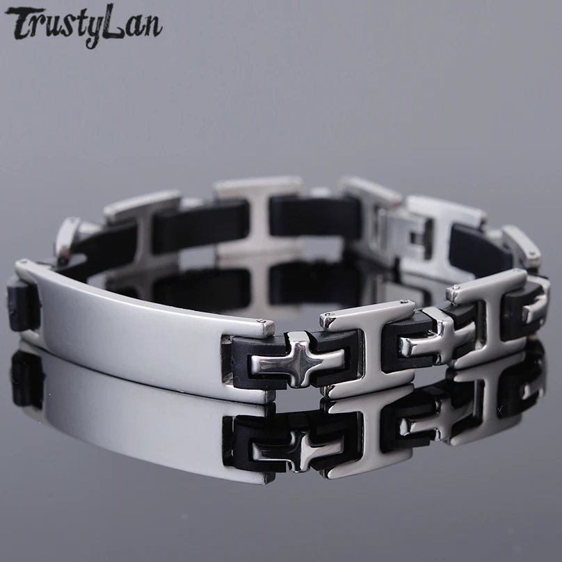 Stainless Steel Mens Bracelets 2018 Cross Bracelet Male Cross ID Bracelet Friendship Silicone Catholic Jewelry Graduation Gift
Stainless Steel Mens Bracelets 2018 Cross Bracelet Male Cross ID Bracelet Friendship Silicone Catholic Jewelry Graduation Gift
