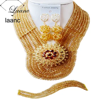 Laanc Pretty Costume African Jewelry Set Nigerian Wedding Champagne Gold Crystal Beads Bridal Jewelry Set 8CSJ005
Laanc Pretty Costume African Jewelry Set Nigerian Wedding Champagne Gold Crystal Beads Bridal Jewelry Set 8CSJ005