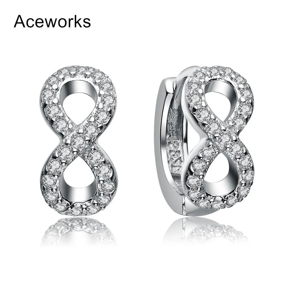 925 Sterling Silver Earring Fine Jewelry Infinity Shape CZ Zircon Crystal Stud Earrings For Women
925 Sterling Silver Earring Fine Jewelry Infinity Shape CZ Zircon Crystal Stud Earrings For Women