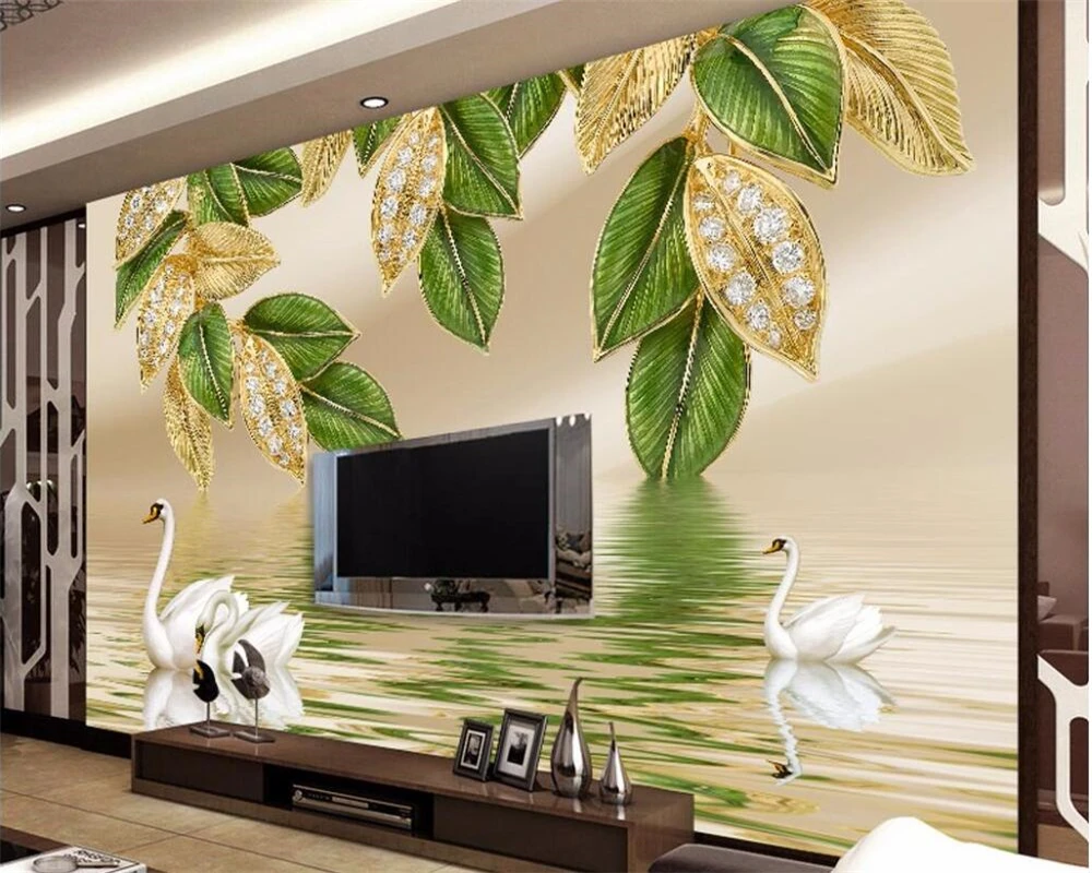 

beibehang Custom Photo Mural 3d Wallpaper Fashion Aroma High Quality Green Leaves Fresh Background wall paper 3d papel de parede