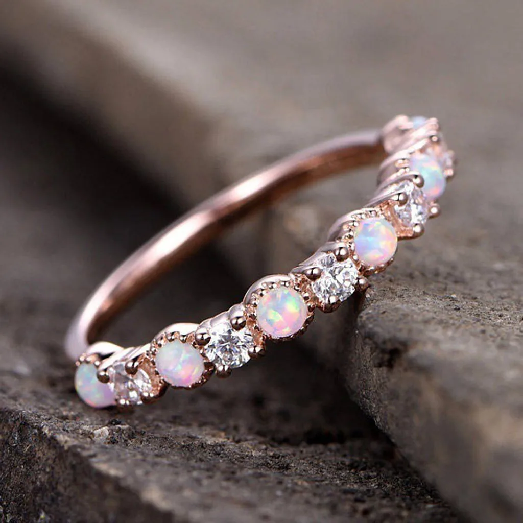Fashion Rings Simple Temperament Opal Rose Gold Rhinestone Ring Jewelry Accessories Anillos Gorgeous Ornaments Ring Aneis
Fashion Rings Simple Temperament Opal Rose Gold Rhinestone Ring Jewelry Accessories Anillos Gorgeous Ornaments Ring Aneis