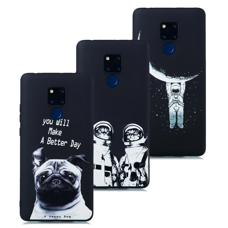 P Smart Soft Case for Huawei Honor 9 10 lite 7C 7A Pro Y5 2018 Black Cover TPU Painting Funda Enjoy 7S 7 PLUS |