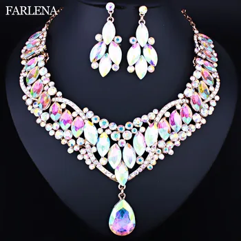 Luxury Moroccan Style Clear Crystal Rhinestones Necklace Earrings Set Women's Wedding Jewelry Set
Luxury Moroccan Style Clear Crystal Rhinestones Necklace Earrings Set Women's Wedding Jewelry Set