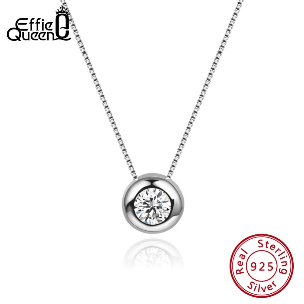 Effie Queen Real Silver Pendant Necklaces With AAA CZ Round Shape 9mm Pendants Box Chain Wedding Necklaces Female Jewelry BN136
Effie Queen Real Silver Pendant Necklaces With AAA CZ Round Shape 9mm Pendants Box Chain Wedding Necklaces Female Jewelry BN136