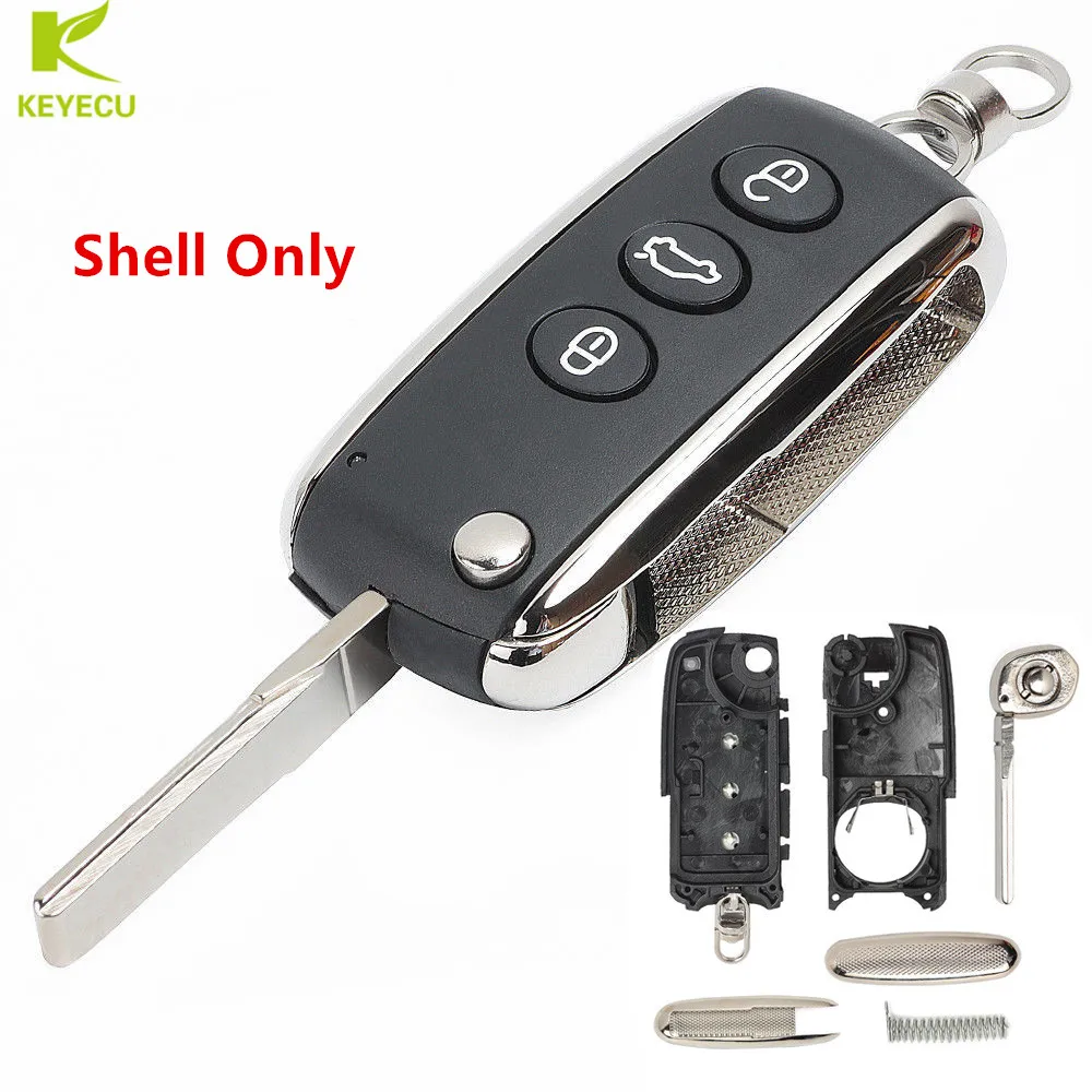 KEYECU Replacement Uncut Folding Remote Key Shell Case Fob 3 Button for Bentley for C*ontinental GT Flying Spur 2006-2016
KEYECU Replacement Uncut Folding Remote Key Shell Case Fob 3 Button for Bentley for C*ontinental GT Flying Spur 2006-2016
