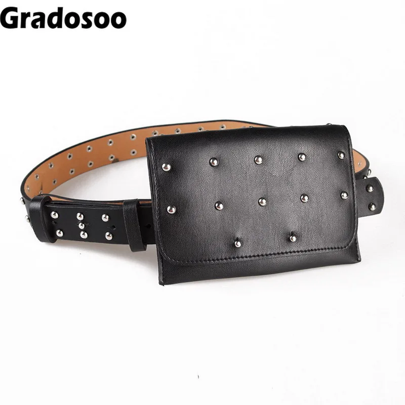 Gradosoo Punk Style Fashion Rivet Fanny Pack Women Leather Waist Bag Casual Handbags On The Belt Bag Mini Purse Bolosa A047
Gradosoo Punk Style Fashion Rivet Fanny Pack Women Leather Waist Bag Casual Handbags On The Belt Bag Mini Purse Bolosa A047