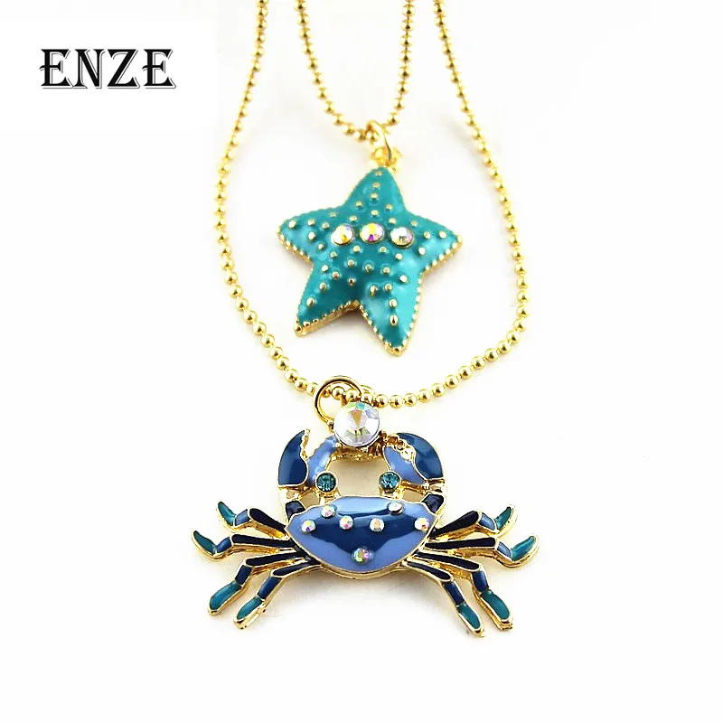 Free shipping fashion new women jewelry Crab starfish cute pendant multi - storey lady necklace Accessories wholesale
Free shipping fashion new women jewelry Crab starfish cute pendant multi - storey lady necklace Accessories wholesale