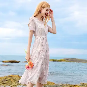 2019 summer new women's A-line ruffled dress lady temperament smart sweet print chiffon dress 69197
2019 summer new women's A-line ruffled dress lady temperament smart sweet print chiffon dress 69197