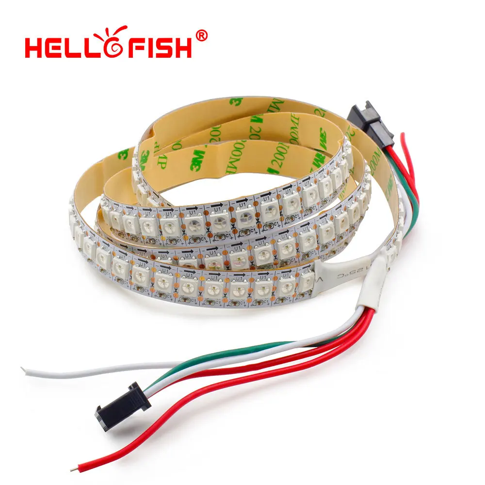 Светодиодная лента Hello Fish WS2812B 1 м полноцветные пиксели 144 светодиода/м цветная