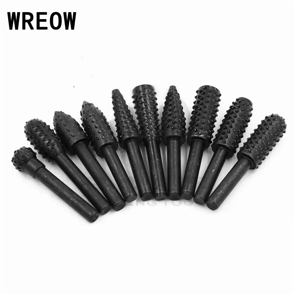10pc/Set 6mm Shank Steel Woodwork Rasps Electric Grinding Head Rotary Burrs Woodworking Rotary File Tool for Wood Cutter
10pc/Set 6mm Shank Steel Woodwork Rasps Electric Grinding Head Rotary Burrs Woodworking Rotary File Tool for Wood Cutter