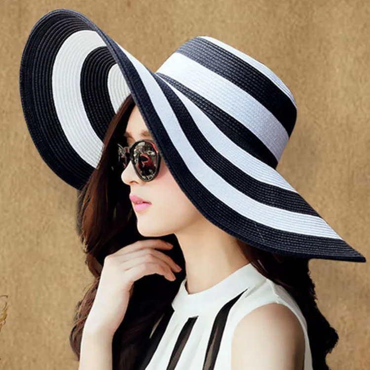 Women's Beachwear Sun Hats Striped Floppy Big Brim Hat Sun Hat Women Fordable Sun Protective Straw Hat AA10002
Women's Beachwear Sun Hats Striped Floppy Big Brim Hat Sun Hat Women Fordable Sun Protective Straw Hat AA10002