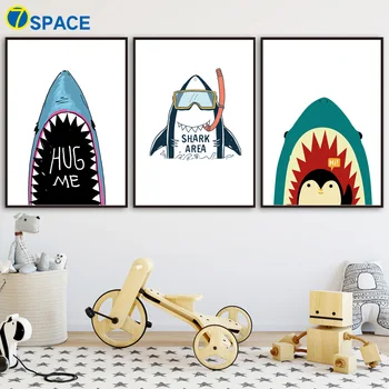 Cartoon Shark Penguin Nursery Print Nordic Posters And Prints Wall Art Canvas Painting Wall Pictures Baby Kids Room Home Decor
Cartoon Shark Penguin Nursery Print Nordic Posters And Prints Wall Art Canvas Painting Wall Pictures Baby Kids Room Home Decor