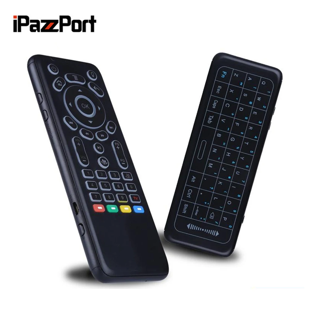 

iPazzPort English/Italian/Spanish/German Version 2.4GHz Wireless Mini Keyboard 7 color Backlight with Touchpad Support Windows