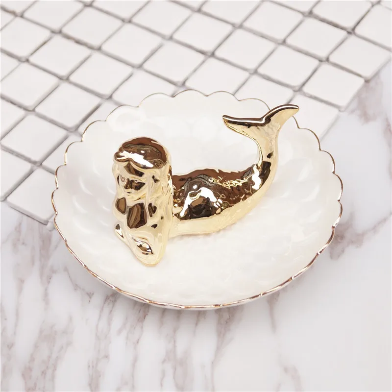 1PCS Ceramic Mermaid Jewelry plates candy organizer tray Jewelry dish Snack dish Necklace earrings Rings home
1PCS Ceramic Mermaid Jewelry plates candy organizer tray Jewelry dish Snack dish Necklace earrings Rings home