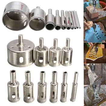 10 pcs Set 3-50mm Diamond Tool Drill Bit Hole Saw Set Glass Ceramic Marble Tile Kit
10 pcs Set 3-50mm Diamond Tool Drill Bit Hole Saw Set Glass Ceramic Marble Tile Kit