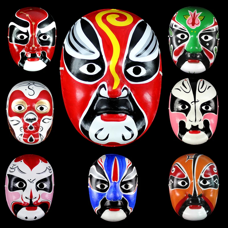 

22cm Sichuan Opera faces Peking opera masks Chinese hand-made decorative paintings Home Furnishing Ornament Peking Opera