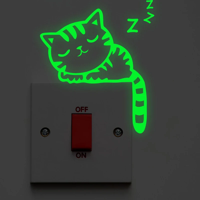 Cartoon Cat Switch Luminous Wall Stickers Glow In The Dark Home Decor Living Room Animals Fluorescent Wall Vinyl Art Decoration
Cartoon Cat Switch Luminous Wall Stickers Glow In The Dark Home Decor Living Room Animals Fluorescent Wall Vinyl Art Decoration